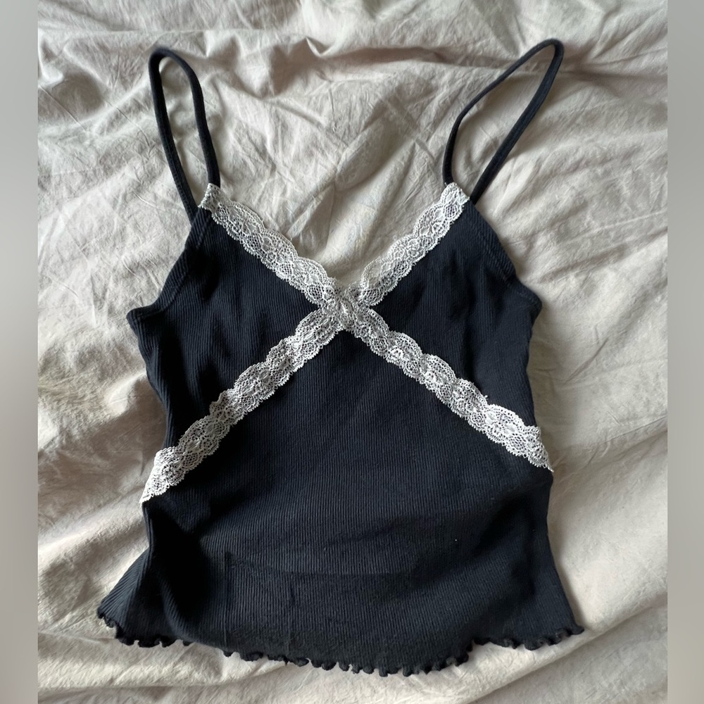 Topshop Cross Lace Crop Top